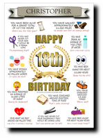 18th BIRTHDAY CARD, FULL OF AMAZING LIFE FACTS