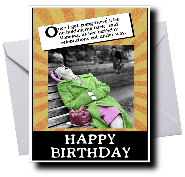 FUNNY PERSONALISED BIRTHDAY CARD FOR WOMEN