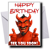 DEVIL FUNNY BIRTHDAY CARD