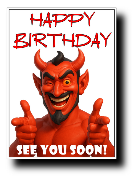 DEVIL FUNNY BIRTHDAY CARD