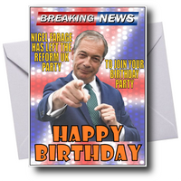 NIGEL FARAGE FUNNY BIRTHDAY CARD