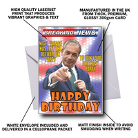 NIGEL FARAGE FUNNY BIRTHDAY CARD