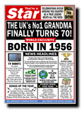 70th BIRTHDAY CARD, FUN NEWSPAPER FRONT PAGE