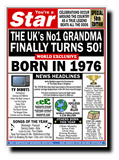 50th BIRTHDAY CARD, FUN NEWSPAPER FRONT PAGE
