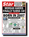 18th BIRTHDAY CARD, FUN NEWSPAPER FRONT PAGE