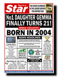 21st BIRTHDAY CARD, FUN NEWSPAPER FRONT PAGE