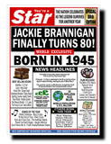 80th BIRTHDAY CARD, FUN NEWSPAPER FRONT PAGE