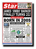 21st BIRTHDAY CARD, FUN NEWSPAPER FRONT PAGE
