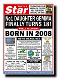 18th BIRTHDAY CARD, FUN NEWSPAPER FRONT PAGE
