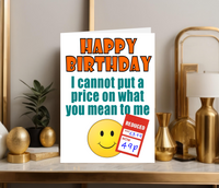 FUNNY "REDUCED PRICE" BIRTHDAY CARD