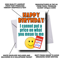 FUNNY "REDUCED PRICE" BIRTHDAY CARD