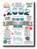 BORN IN THE YEAR 2002 BIRTHDAY CARD
