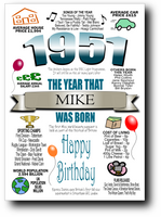 BORN IN THE YEAR 1951 BIRTHDAY CARD