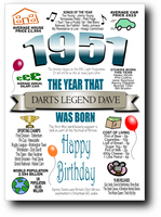 BORN IN THE YEAR 1951 BIRTHDAY CARD