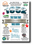 BORN IN THE YEAR 1952 BIRTHDAY CARD
