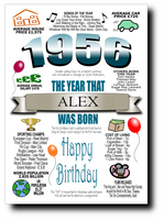 BORN IN THE YEAR 1956 BIRTHDAY CARD