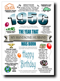 BORN IN THE YEAR 1956 BIRTHDAY CARD