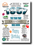 BORN IN THE YEAR 1957 BIRTHDAY CARD