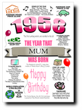 BORN IN THE YEAR 1958 BIRTHDAY CARD
