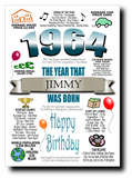 BORN IN THE YEAR 1964 BIRTHDAY CARD