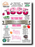 BORN IN THE YEAR 1965 BIRTHDAY CARD