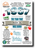 BORN IN THE YEAR 1967 BIRTHDAY CARD