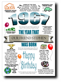 BORN IN THE YEAR 1967 BIRTHDAY CARD