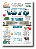 BORN IN THE YEAR 1975 BIRTHDAY CARD