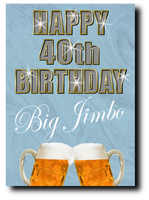 40th BIRTHDAY CARD DIAMOND STYLE BLUE