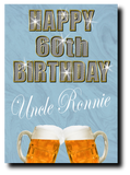 60th BIRTHDAY CARD DIAMOND STYLE BLUE