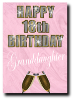 18th BIRTHDAY CARD DIAMOND STYLE PINK