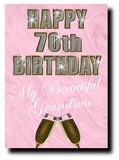 70th BIRTHDAY CARD DIAMOND STYLE PINK