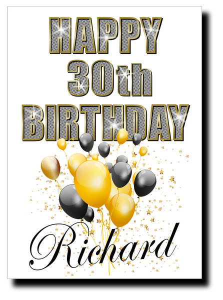 30th BIRTHDAY CARD DIAMOND STYLE
