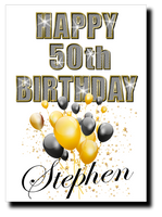 50th BIRTHDAY CARD DIAMOND STYLE