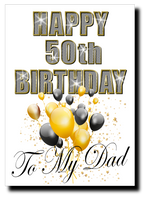 50th BIRTHDAY CARD DIAMOND STYLE