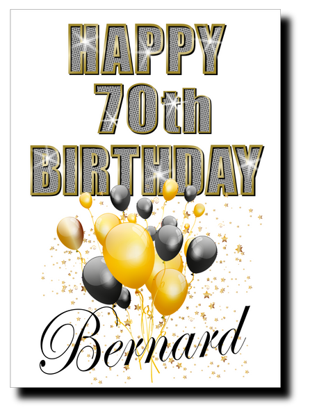 70th BIRTHDAY CARD DIAMOND STYLE
