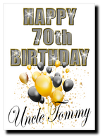 70th BIRTHDAY CARD DIAMOND STYLE