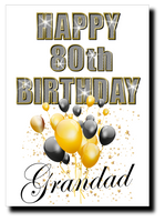 80th BIRTHDAY CARD DIAMOND STYLE