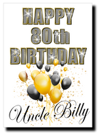 80th BIRTHDAY CARD DIAMOND STYLE