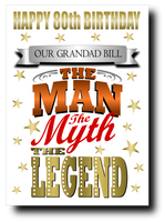 80th BIRTHDAY CARD, MAN, MYTH, LEGEND