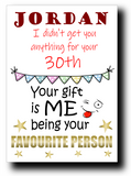 FUNNY 30th BIRTHDAY CARD