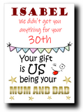 FUNNY 30th BIRTHDAY CARD