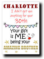 FUNNY 30th BIRTHDAY CARD
