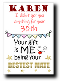 FUNNY 30th BIRTHDAY CARD