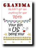 70th BIRTHDAY CARD FUNNY