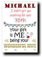 70th BIRTHDAY CARD FUNNY