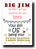 70th BIRTHDAY CARD FUNNY