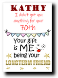 70th BIRTHDAY CARD FUNNY