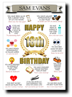 18th BIRTHDAY CARD, FULL OF AMAZING LIFE FACTS